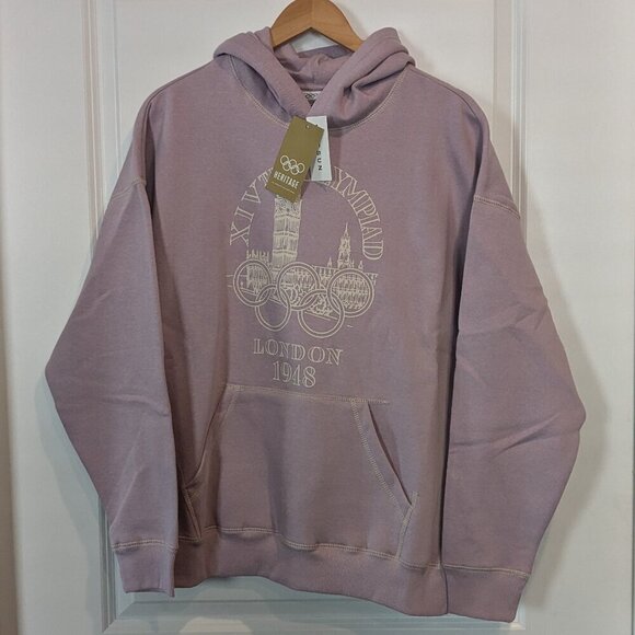 London Olympics XIV Hoodie Women's Medium Pink Oversized Fit Pacsun NWT Heritage - Picture 7 of 16
